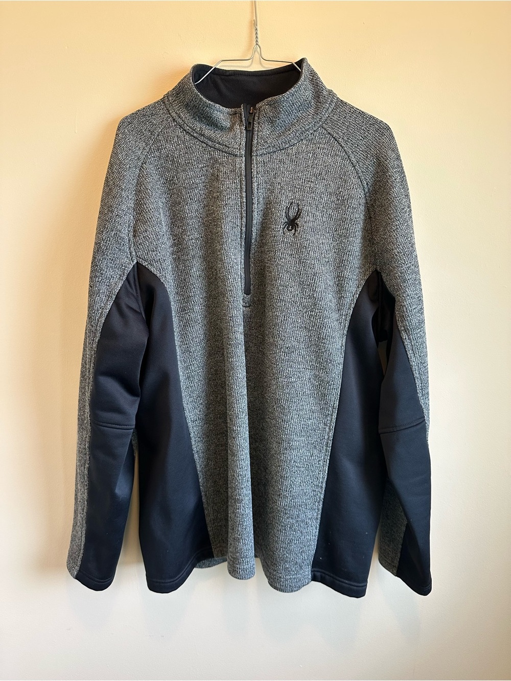 Men’s Spyder Outbound Stryke Half Zip XXL Sweater Jacket Black Gray Mock‎ Neck